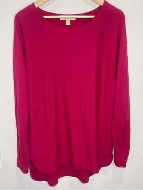 Michael Kors Long Sleeve Sweater Top - Raspberry Pink